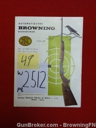 Orig FN Browning .22 Auto Model B Owners Manual-img-0