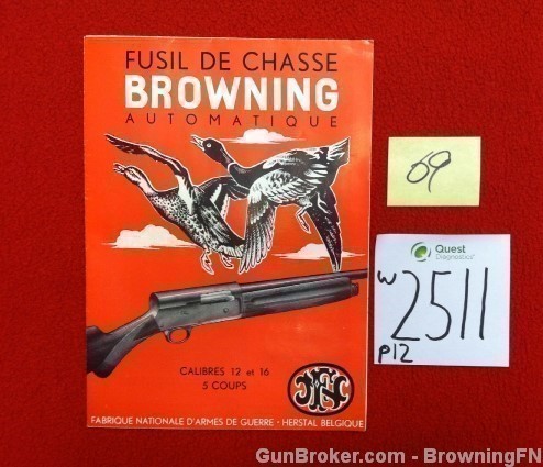Orig Browning FN Auto Shotgun French Owners Manual-img-0