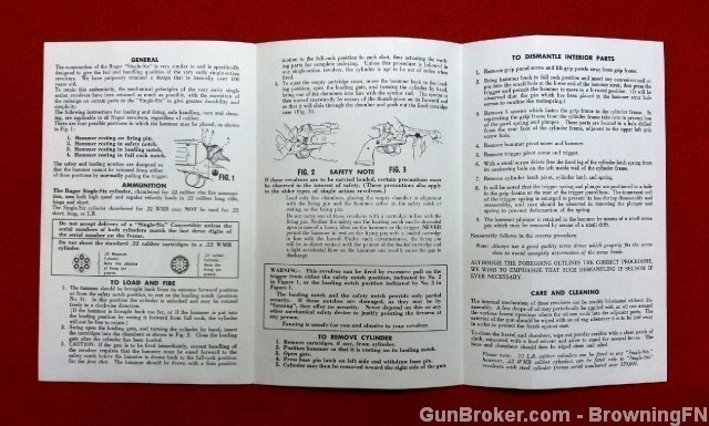 Orig Ruger Single-Six Owners Instruction Manual 1972-img-1