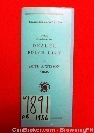 Orig S&W Dealer Price List 1956-img-0