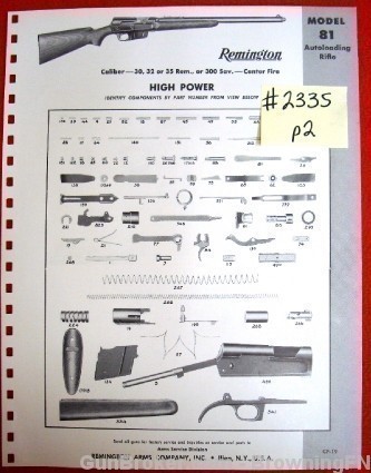 Orig Remington Parts and Schematic  Model 81-img-0