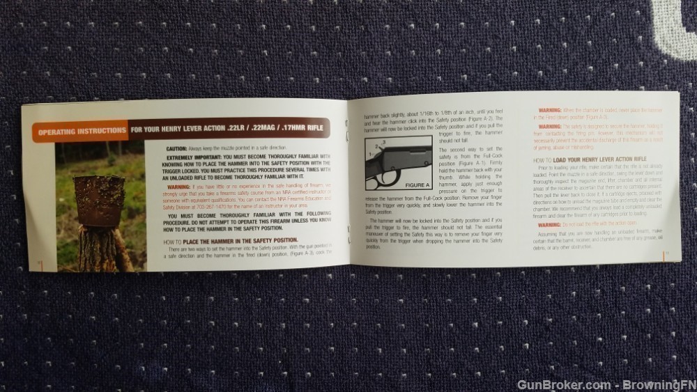 Orig Henry H001 Series Lever Action Owners Instruction Manual-img-1