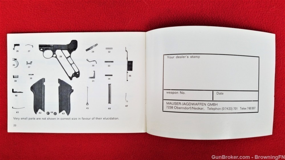 Original Mauser .30 Parabellum 9mm Luger Owners Instruction Manual-img-1