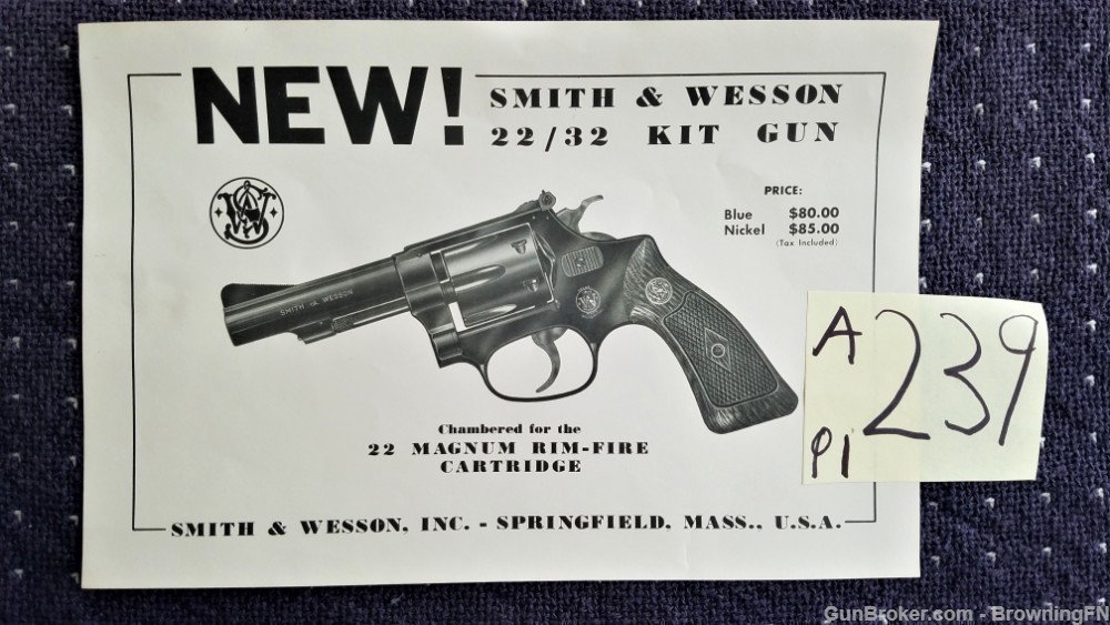 Original S&W Smith & Wesson 22/32 Kit Gun Flyer-img-0