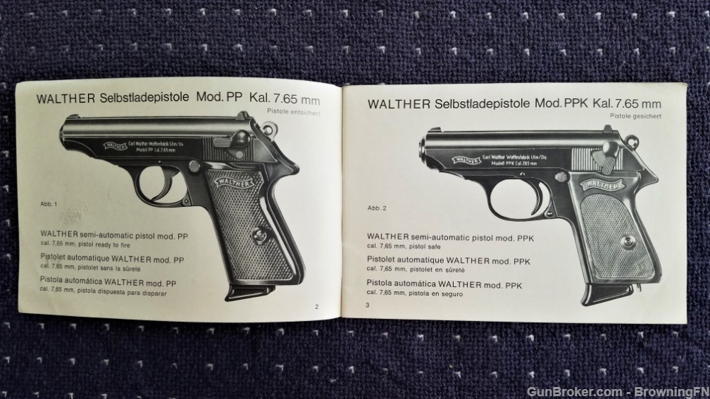 Orig Walther Model PP PPK Owners Manual 1979-img-1