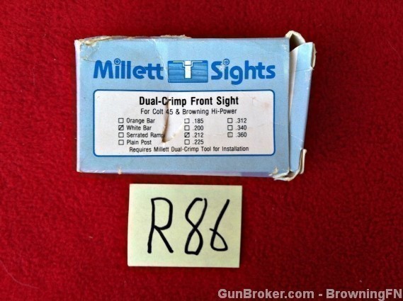 New Millett White Ramp Bar Front Sight Blade-img-0