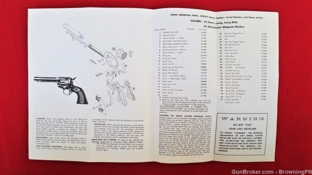 Original Colt Frontier Scout Owners Instruction Manual 1966-img-2