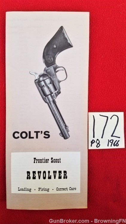 Original Colt Frontier Scout Owners Instruction Manual 1966-img-0