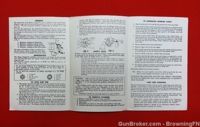 Orig Ruger Super Single-Six Owners Instruction Manual 1978-img-1