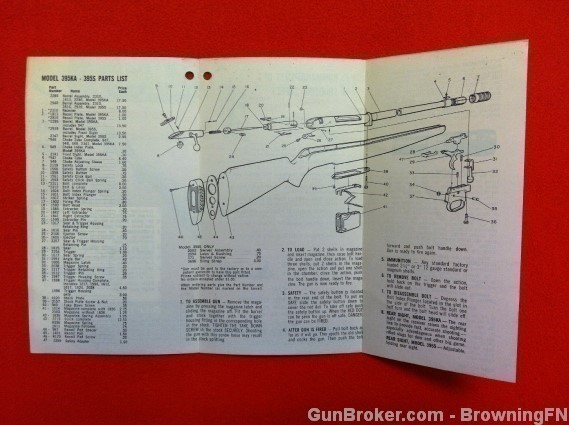 Orig Mossberg Model 395KA 395S Owners Instruction Manual-img-1
