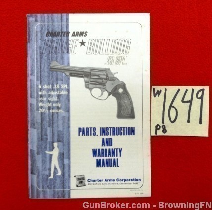 Orig Charter Arms Police Bulldog Owners Instruction Manual-img-0