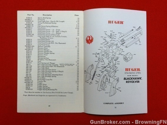Orig Ruger Blackhawk Owners Instruction Manual 1980-img-1
