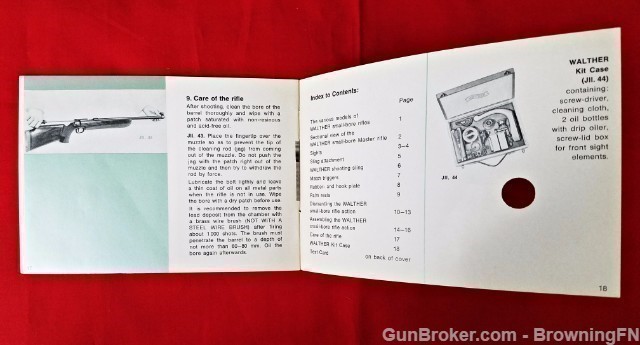 Orig Walther Small Bore Rifles Owners Manual 1966-img-1