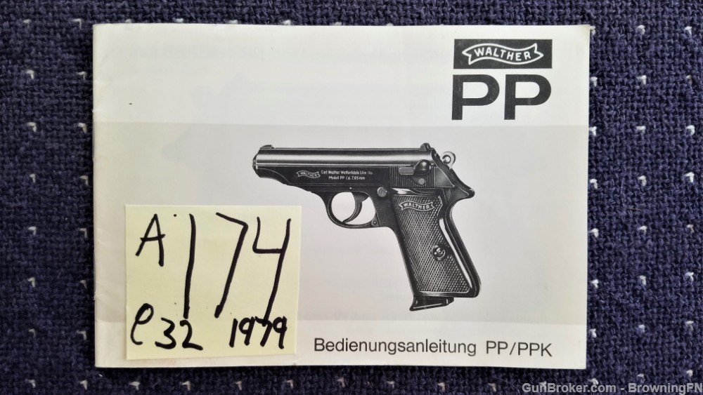 Orig Walther Model PP PPK Owners Manual 1979-img-0