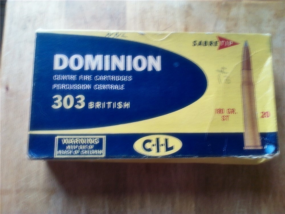 Dominion 303 British-180 gr. Sabre tip ammo& 16 Rds Peters 215 gr. sp ammo-img-1