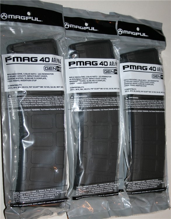 (3) THREE 40rd Pmags PMAG Magpul M3 BLK GEN 3-img-0