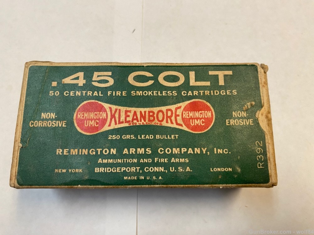 1931 45 Long Colt Remington Kleanbore "Dogbone" 250 gr PreWar NOS -img-1