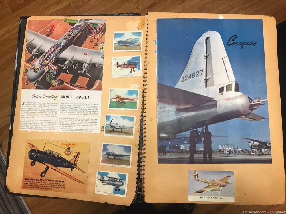 Military Airplane Scrapbook 1940’s-50’s Child’s Wings Cigarettes -img-3