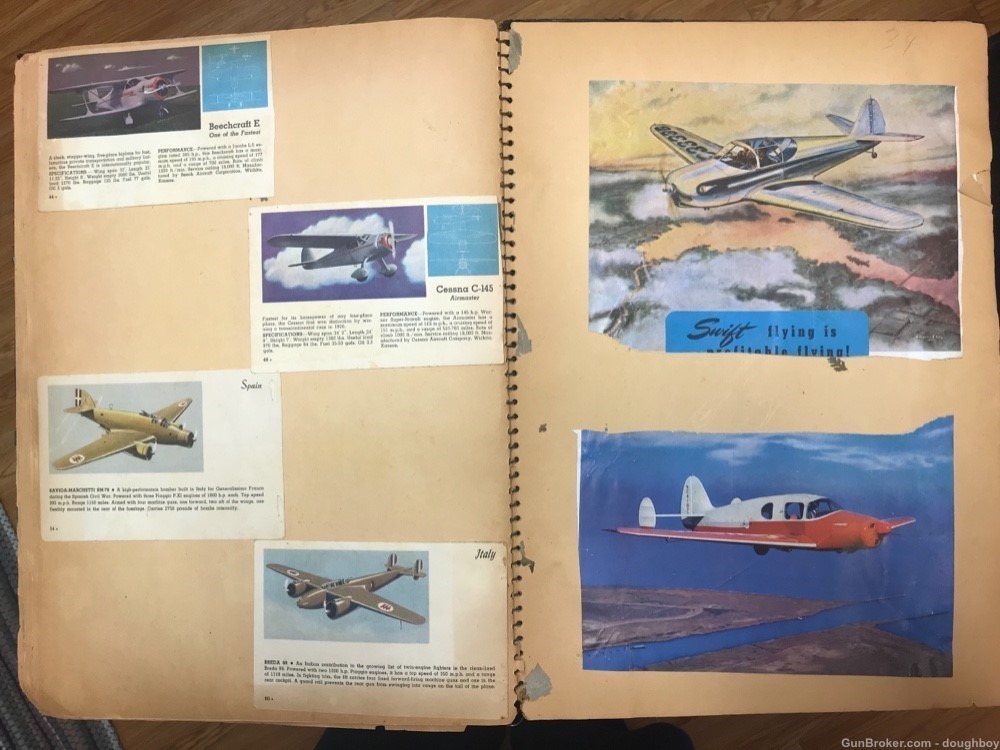 Military Airplane Scrapbook 1940’s-50’s Child’s Wings Cigarettes -img-9