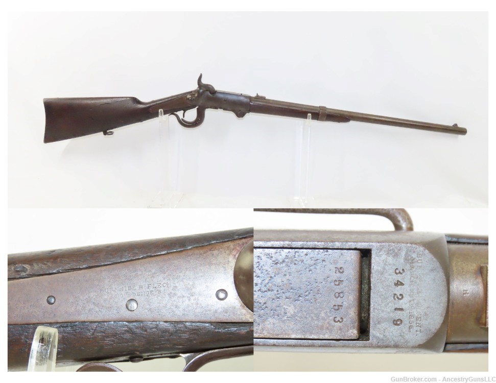AMERICAN CIVIL WAR Antique U.S. BURNSIDE Model 1864 CAVALRY CARBINE-img-0