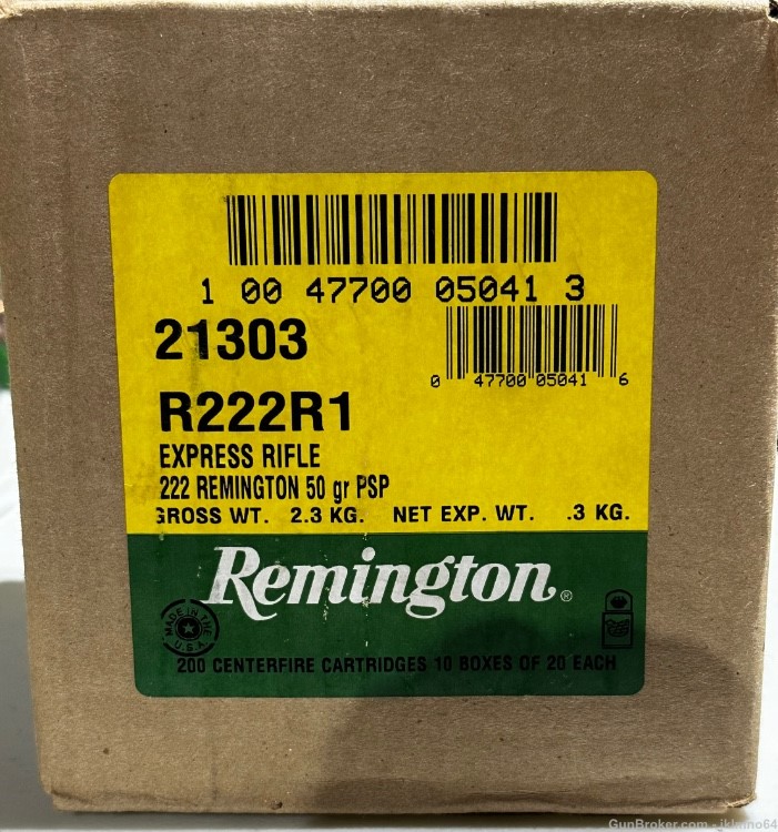 200 rounds of new old stock Remington 222 Rem 50 grain PSP ammo-img-0
