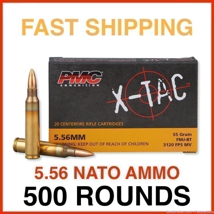 500 Rounds - PMC X-Tac 5.56x45mm NATO Ammo 55 Grain Full Metal Jacket-img-0