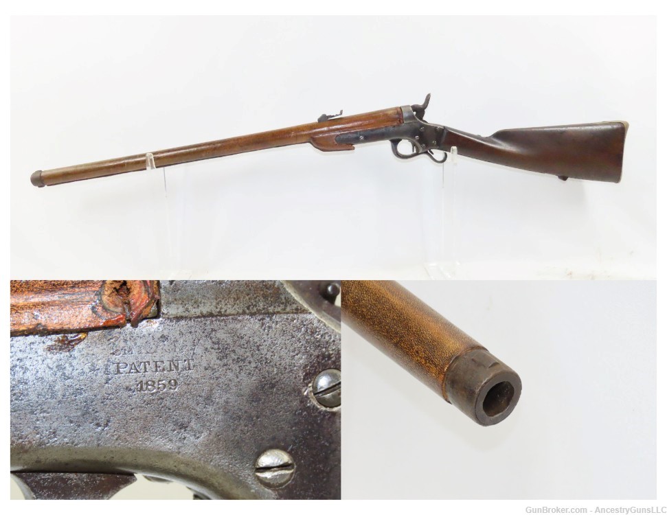 SCARCE Antique AMERICAN CIVIL WAR SHARPS & HANKINS U.S. M1862 NAVY Carbine -img-0