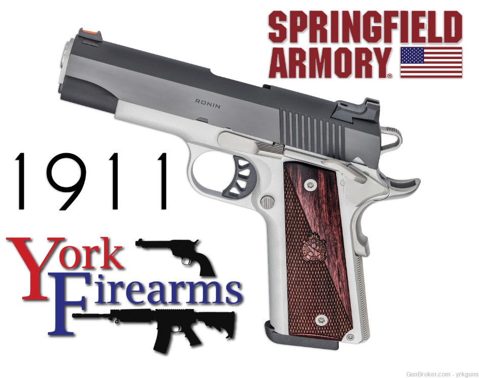 Springfield Armory 1911 Ronin 45ACP 4.25" Blued/Satin Handgun NEW PX9118L-img-0