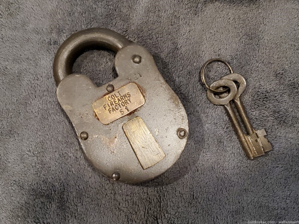 Old West 1870's Style Antique Looking Colt Factory Padlock with Keys-img-0