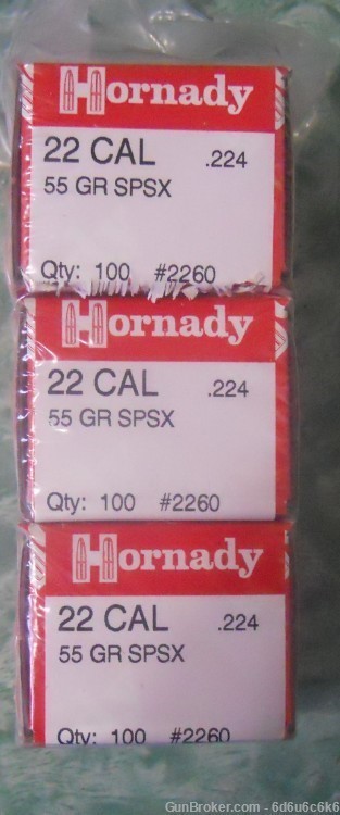 22 CAL. 55 GR. - Hornady #2260 55gr. spsx-img-0
