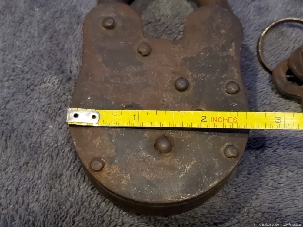 Old West 1880's Style Antique Looking FOLSOM STATE PRISON Padlock with Keys-img-3