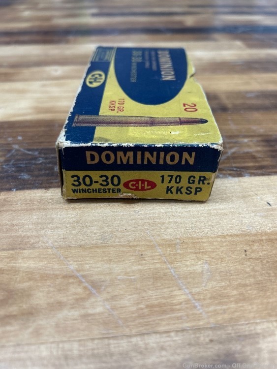 Dominion 30-30 Vintage Box Once Fired Correct Brass-img-2