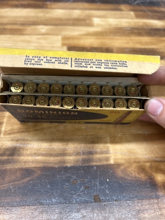 Dominion 30-30 Vintage Box Once Fired Correct Brass-img-6