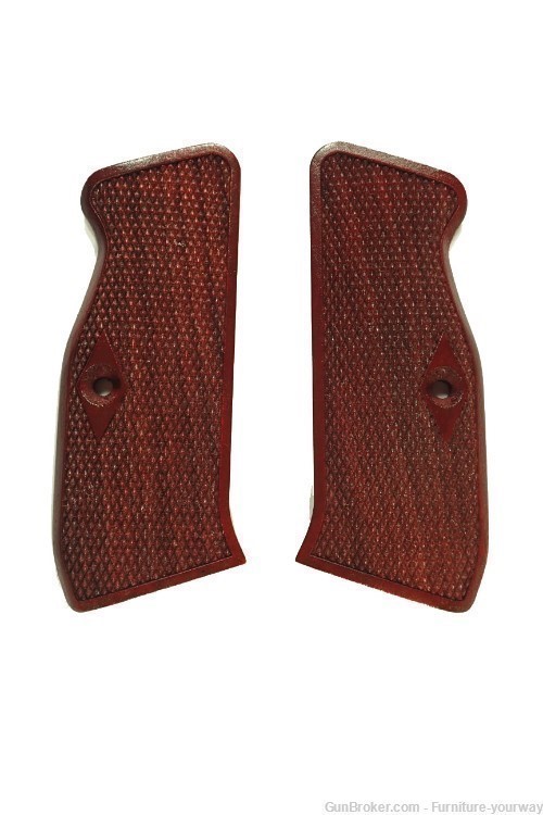 Rosewood Checkered CZ-75 Grips-img-1