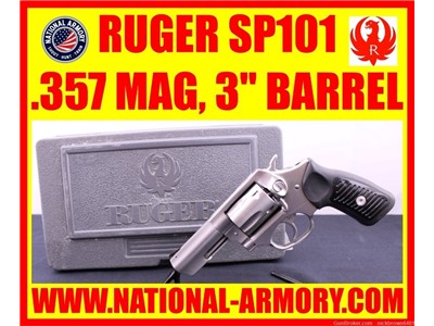 RUGER SP101 357 MAG 5 SHOT 3” BARREL W/ FACTORY HARD CASE 