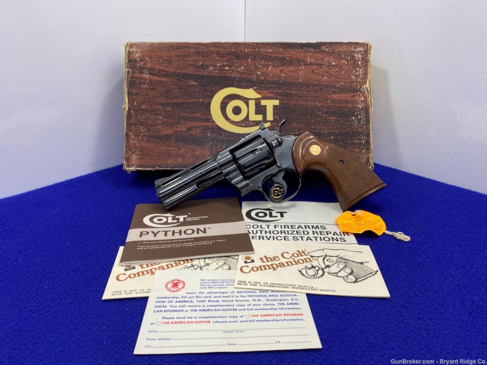 1974 colt python 357 mag blue 4 truly iconic snake series revolver
