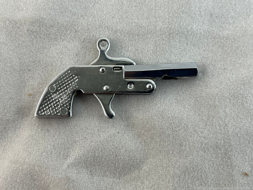 Vintage Little Atom Nickel Tone 2mm Pinfire Pistol-img-0
