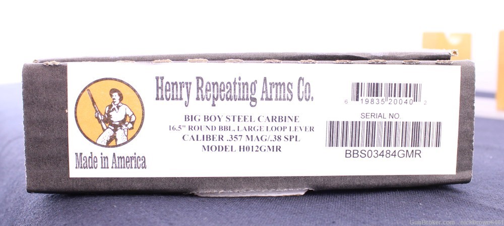 BRAND NEW HENRY H012GMR STEEL BIG BOY 357 MAG/ 38 SPL 16.5” BARREL -img-1