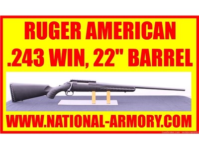 RUGER AMERICAN 243 WINCHESTER 22” BARREL INTEGRATED PIC RAIL 
