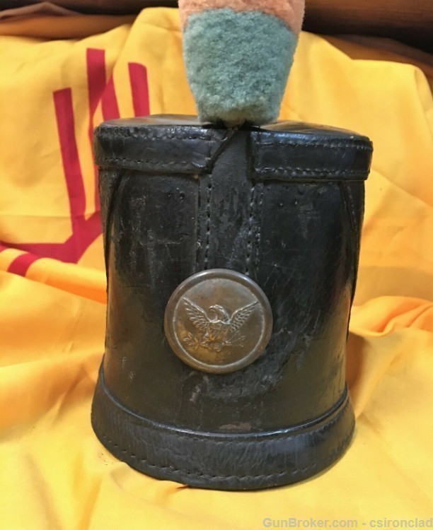 U.S. Army Leather Shako with pompom and insignia Civil War pre-civil war-img-0