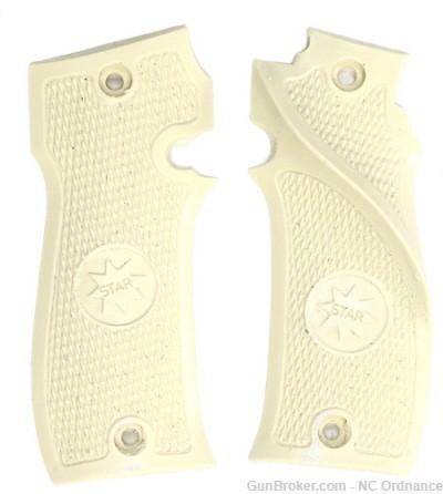 Star S & S1 Ivory-Like Checkered Grips-img-0