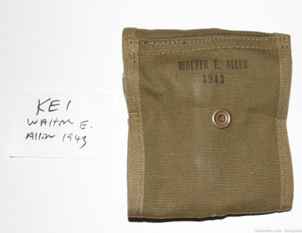 WWII M1 Carbine Stock Pouch “Walter E. Allen" 1943,NOS-#KE1-img-1