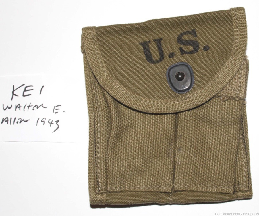 WWII M1 Carbine Stock Pouch “Walter E. Allen" 1943,NOS-#KE1-img-0