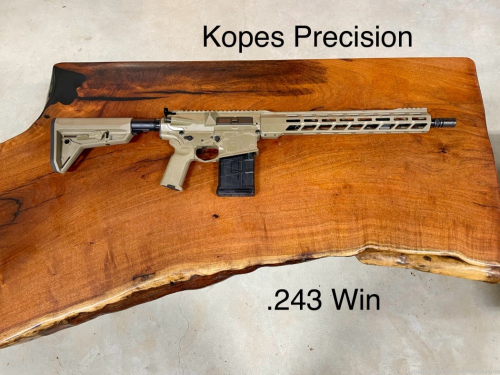 New Kopes Precision .243 Win AR 10 Rifle FDE-img-0