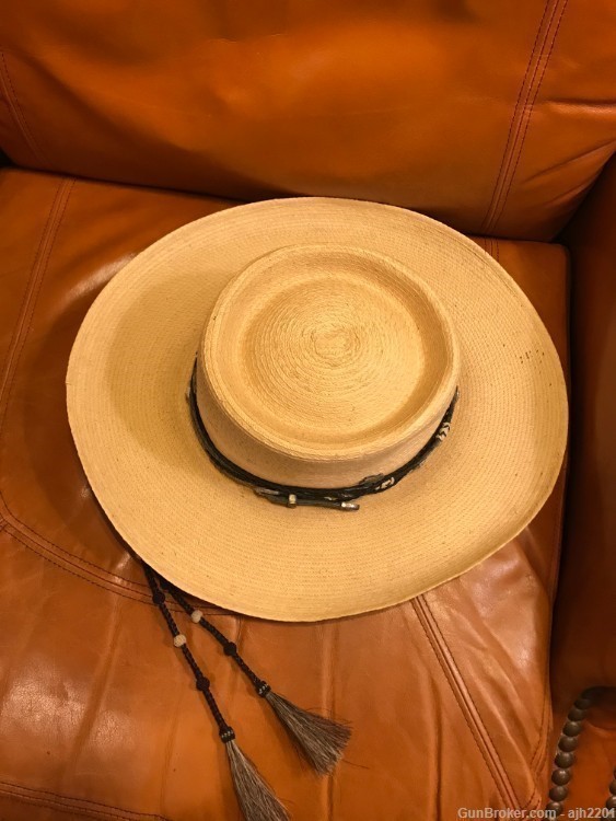 COWBOY HAT, straw with band and tie down-img-4