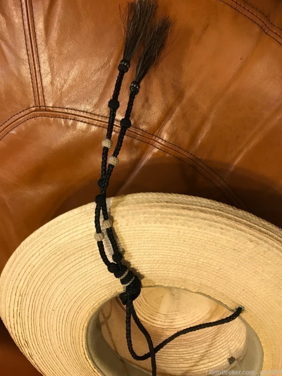 COWBOY HAT, straw with band and tie down-img-2