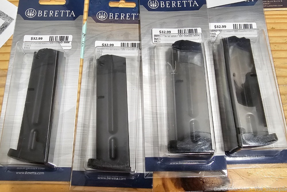 Beretta 92 M9 10 Round Magazine Lot of 4 9mm Luger OEM Factory New-img-0