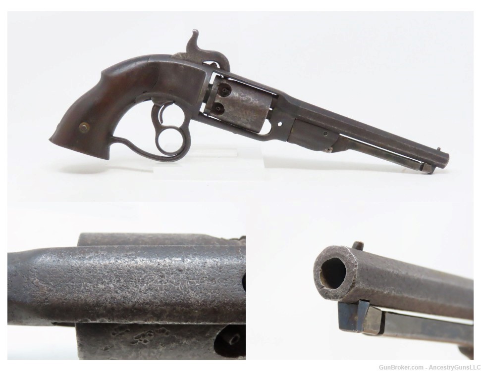 CIVIL WAR Antique U.S. SAVAGE .36 NAVY Perc. TWO TRIGGER “Ugly Duckling”   -img-0