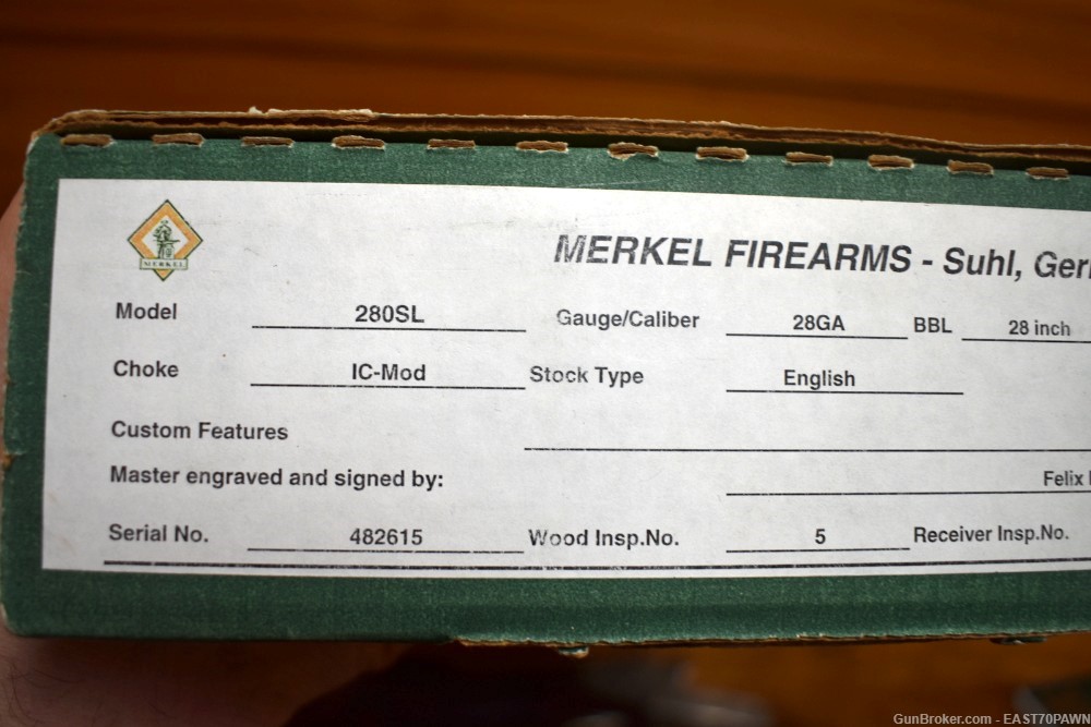 Merkel 280SL 28 Gauge SXS Side by Side Engraved German Shotgun Box & Manual-img-86