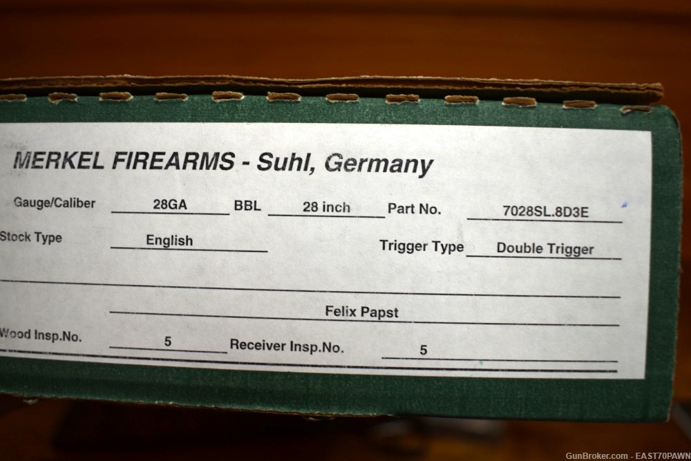 Merkel 280SL 28 Gauge SXS Side by Side Engraved German Shotgun Box & Manual-img-87